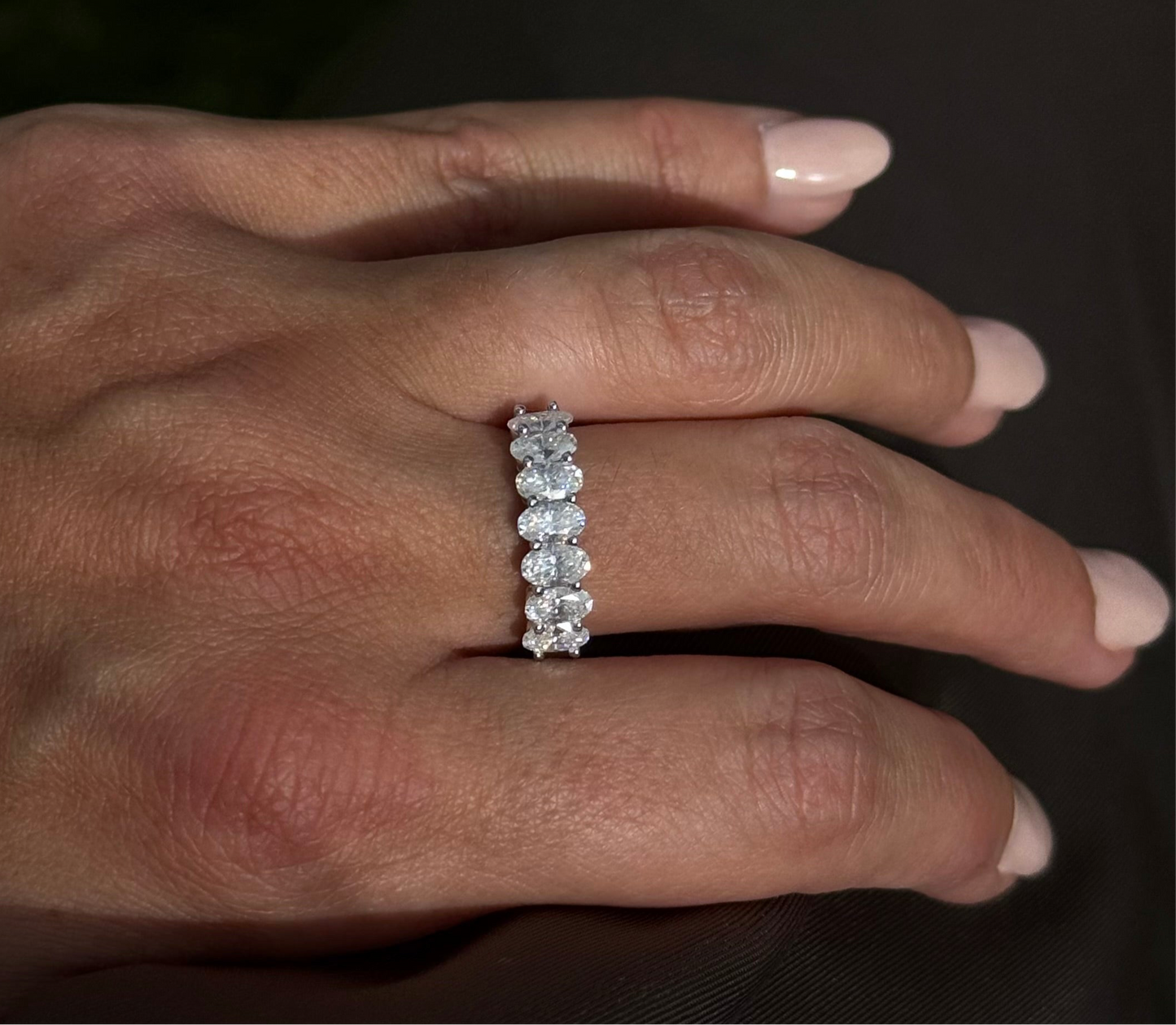 Oval Cut Half Eternity Ring