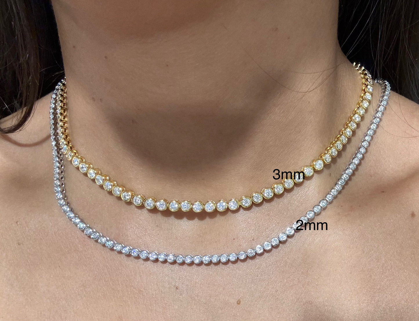 Bezel Tennis Necklace