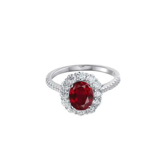 3CTTW Ruby Halo Ring