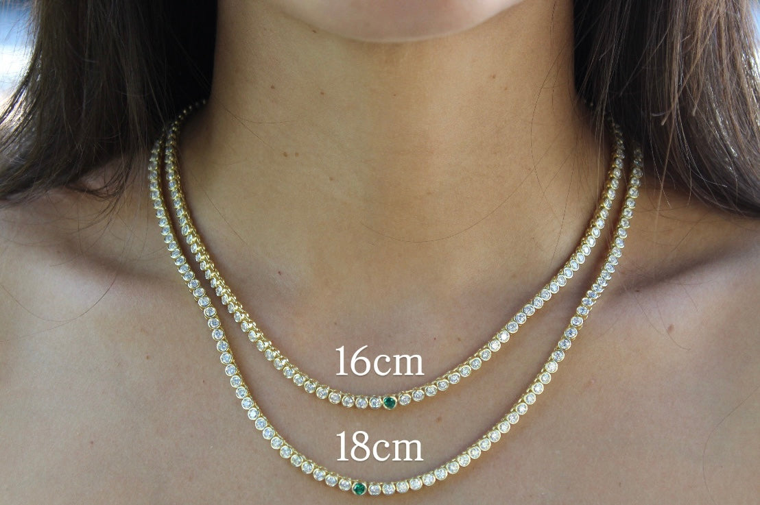 Emerald Bezel Set Necklace