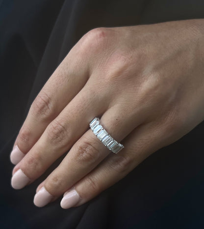Emerald Cut Half Eternity Ring