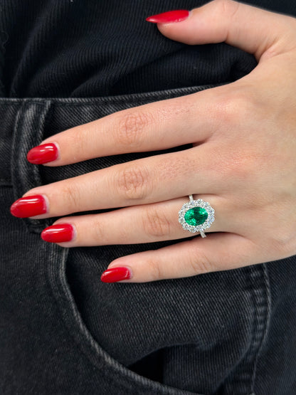 3CTTW Emerald Halo Ring