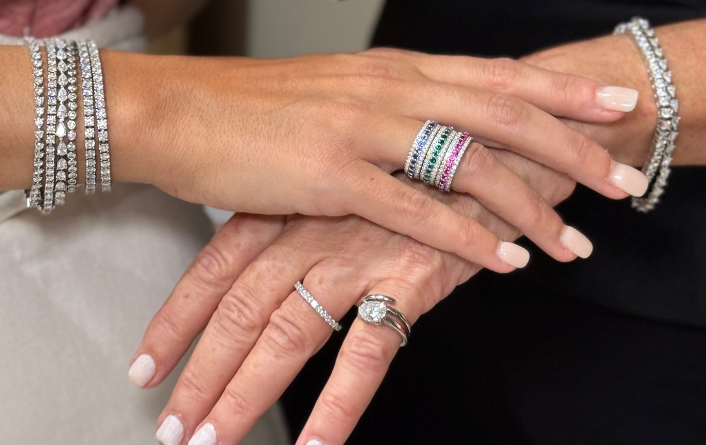 Lab Emerald/ Sapphire/ Ruby Eternity Ring