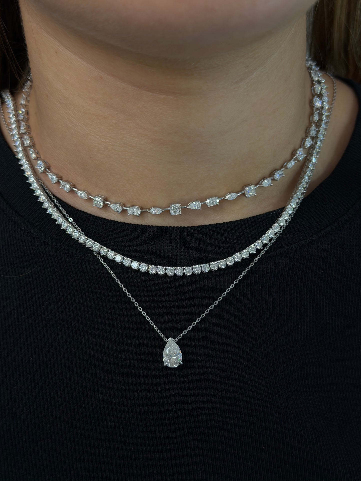 2ct pear cut Solitaire Necklace