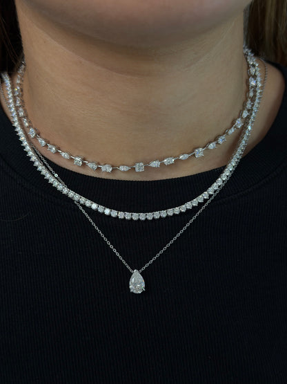2ct pear cut Solitaire Necklace