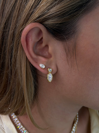 Marquise Drop Golden Earrings