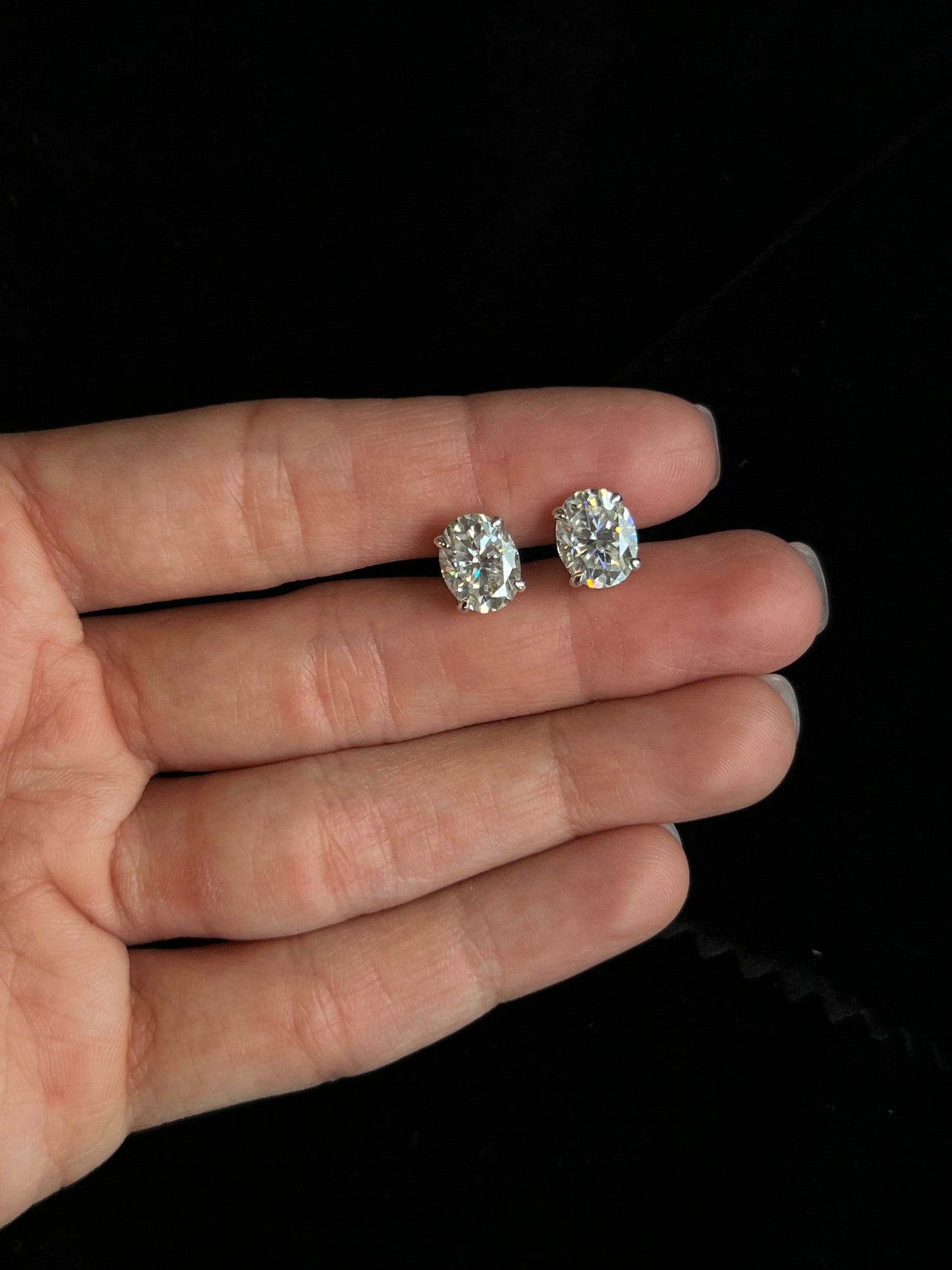 Oval Cut Solitaire Stud Earrings