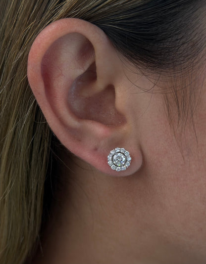 1.5cttw 2-in-1 Halo Stud Earrings With Removable Jackets