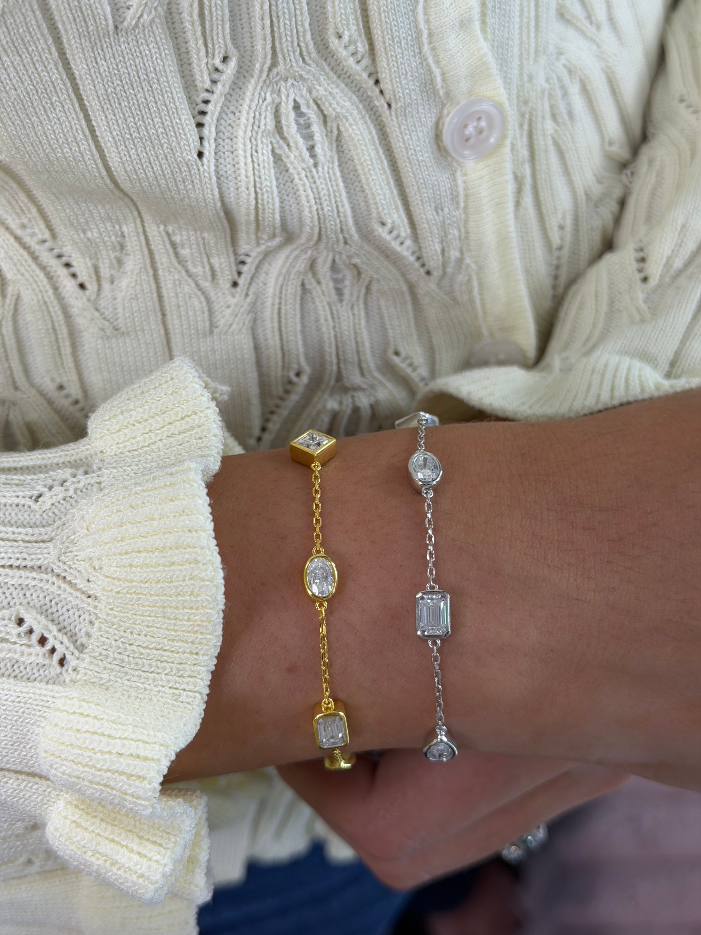 Mixed Shape Bezel Bracelet