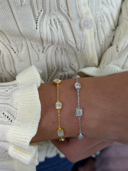 Mixed Shape Bezel Bracelet