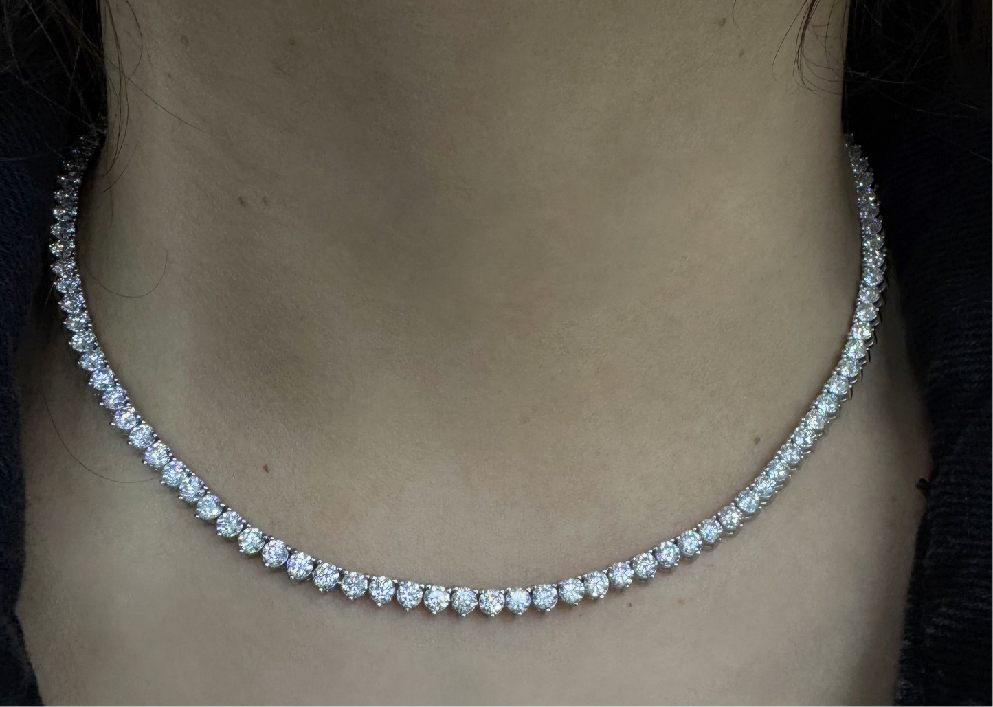 3-Prong Tennis Necklace