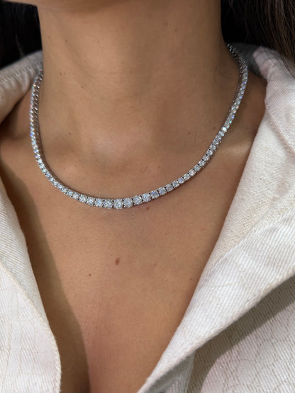 Riviera 4 Prong  Graduated Tennis Necklace