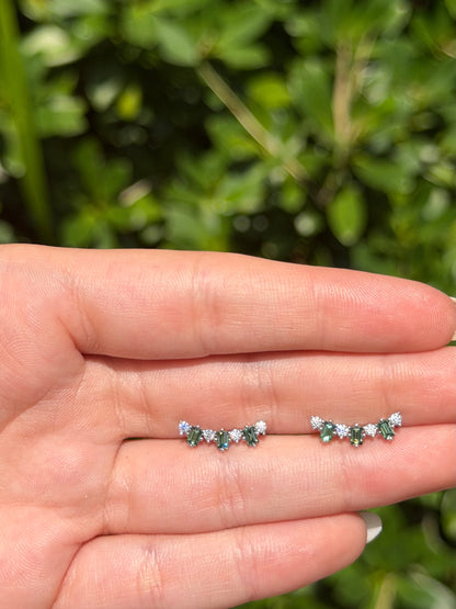 Emerald Spark Ear Climbers earring