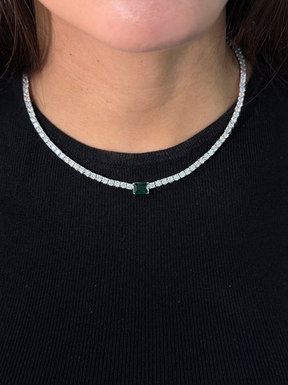 Emerald Center Tennis Necklace