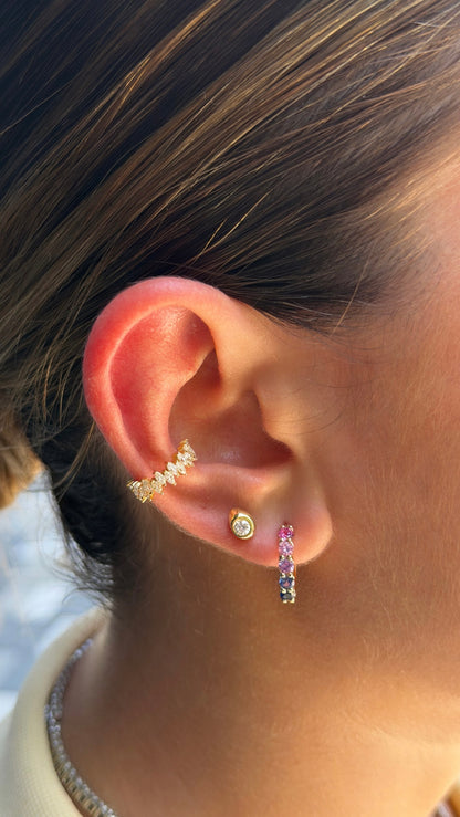 Reversible Rainbow & Star Hoop Earrings
