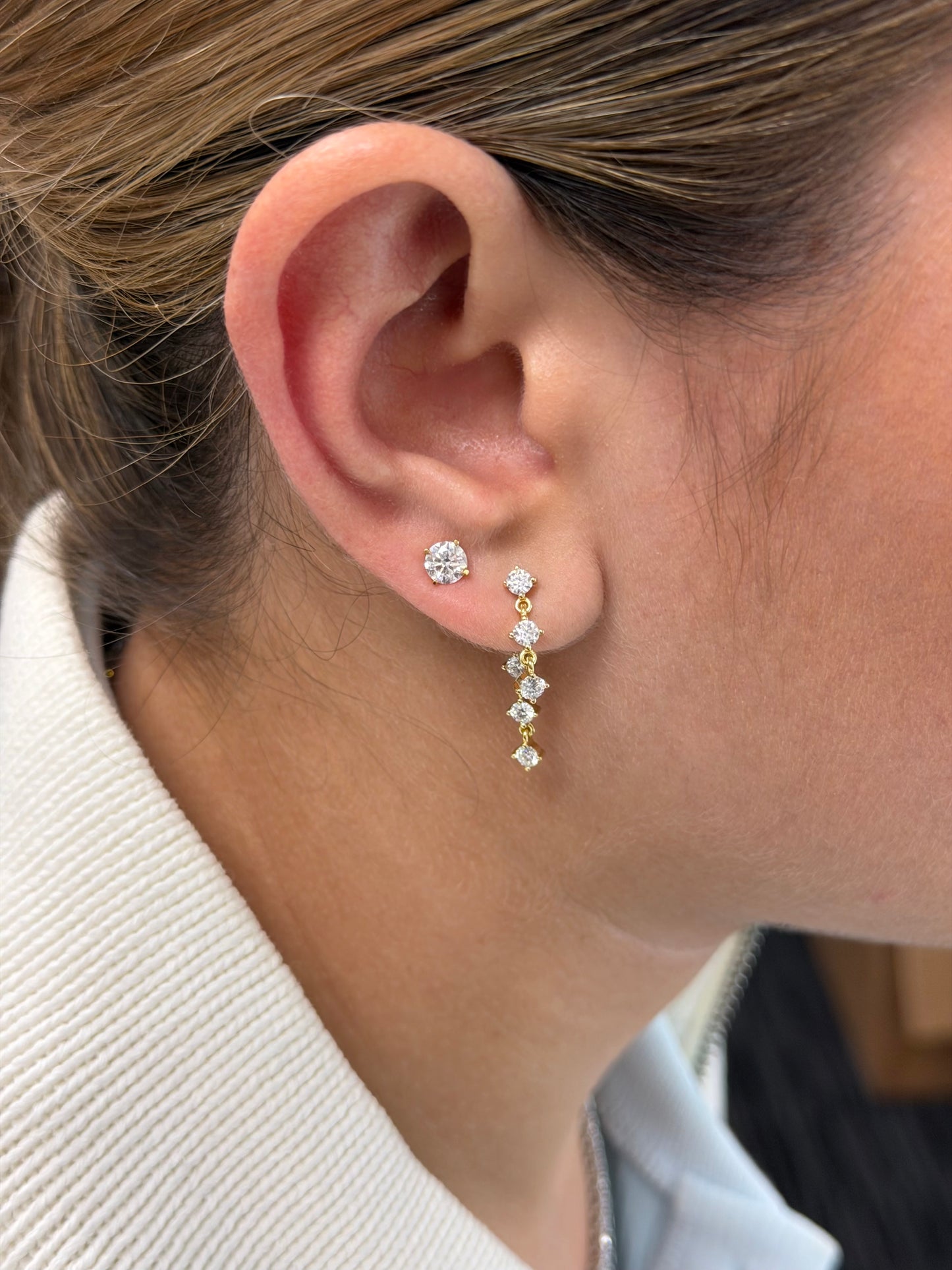 Drop chain earrings