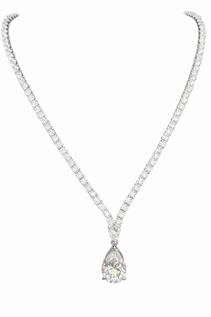 Pear Drop Tennis Necklace