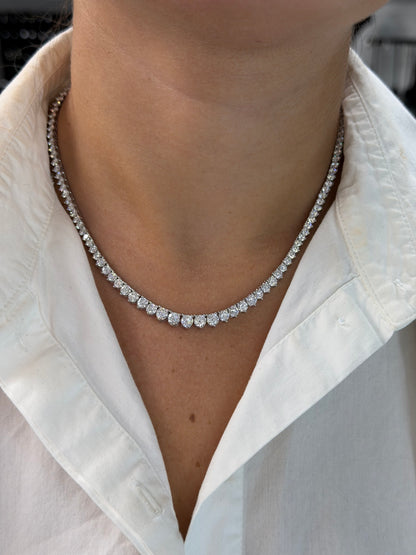 Riviera 3-Prong Graduated Tennis Necklace