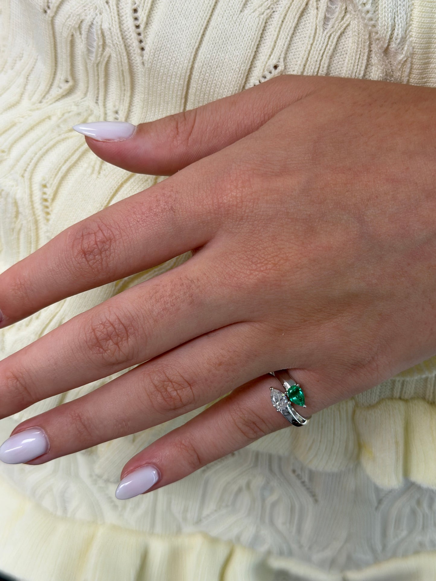 Dual Gemstone Pear Ring - Pinky Ring
