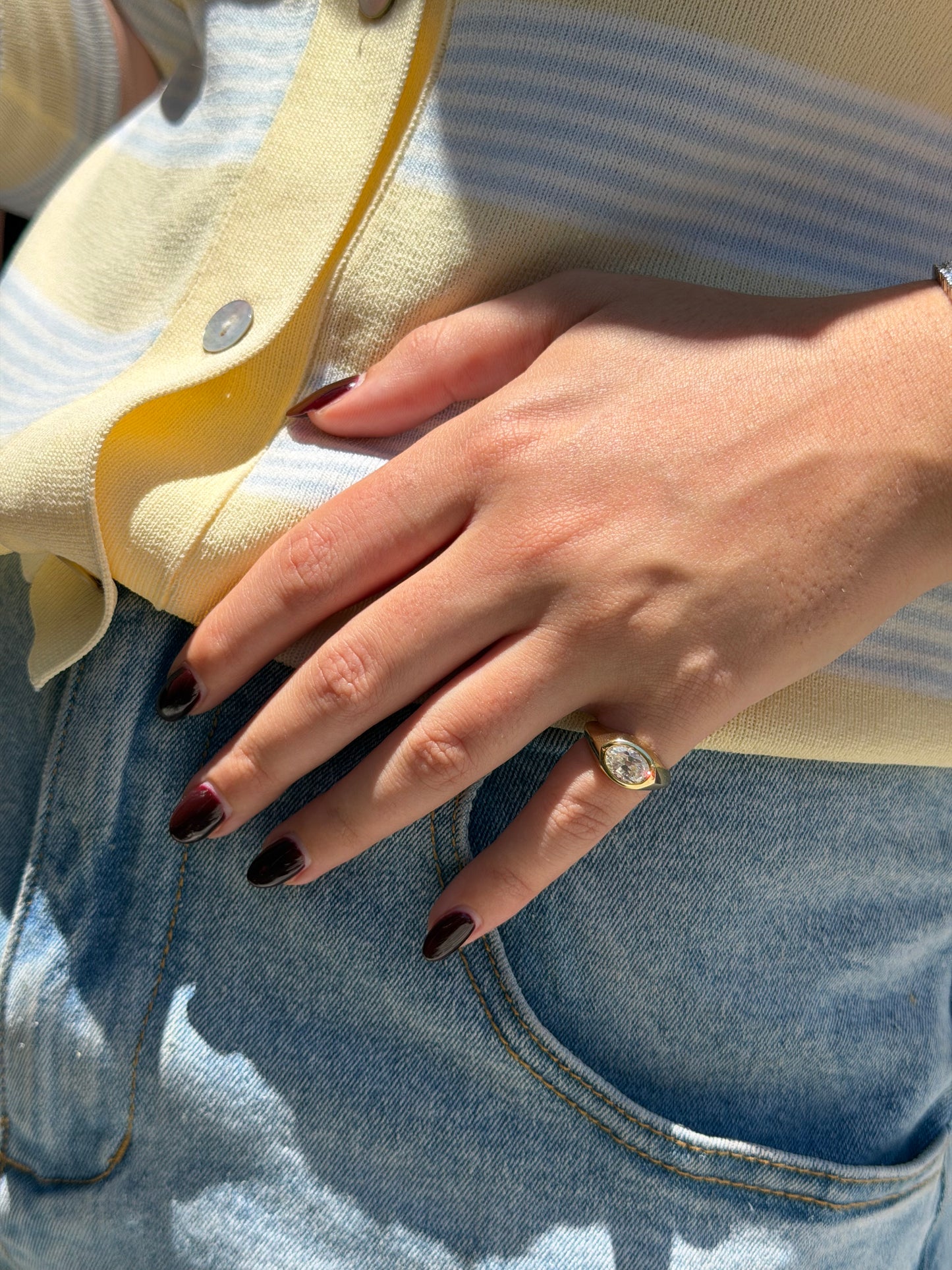 Oval Bezel Pinky Ring