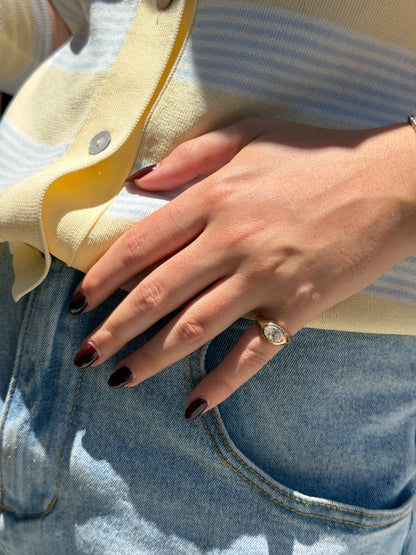 Oval Bezel Pinky Ring