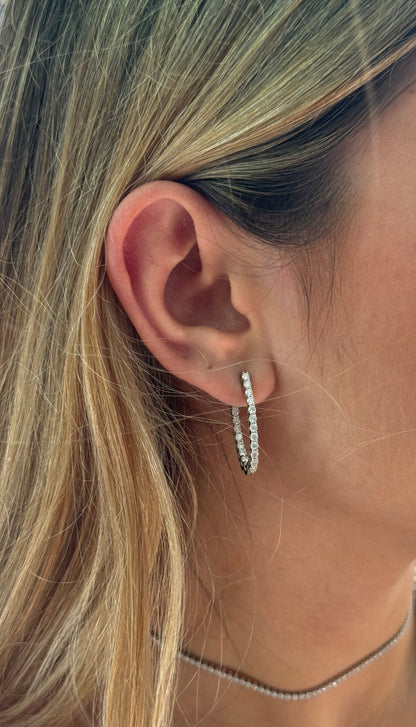 Elongated Oval Inside-Out Hoops Earrings