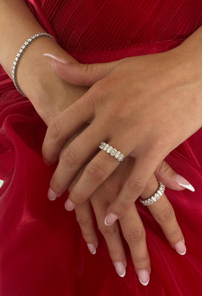 Oval Cut Half Eternity Ring