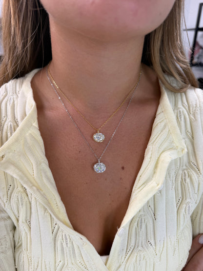 5CT Oval chain  Solitaire Necklace