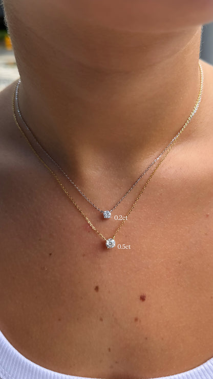 Round Solitaire Necklace