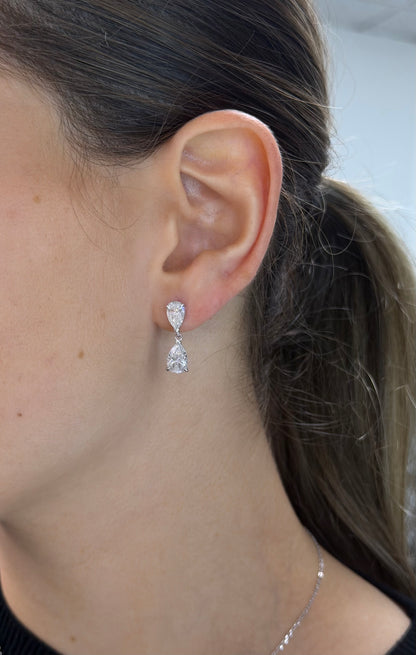 Pear Cut Drop Earrings