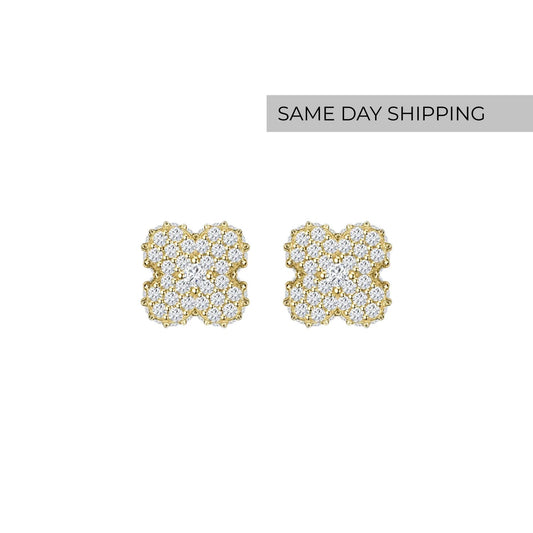 Cluster Clover Stud Earrings