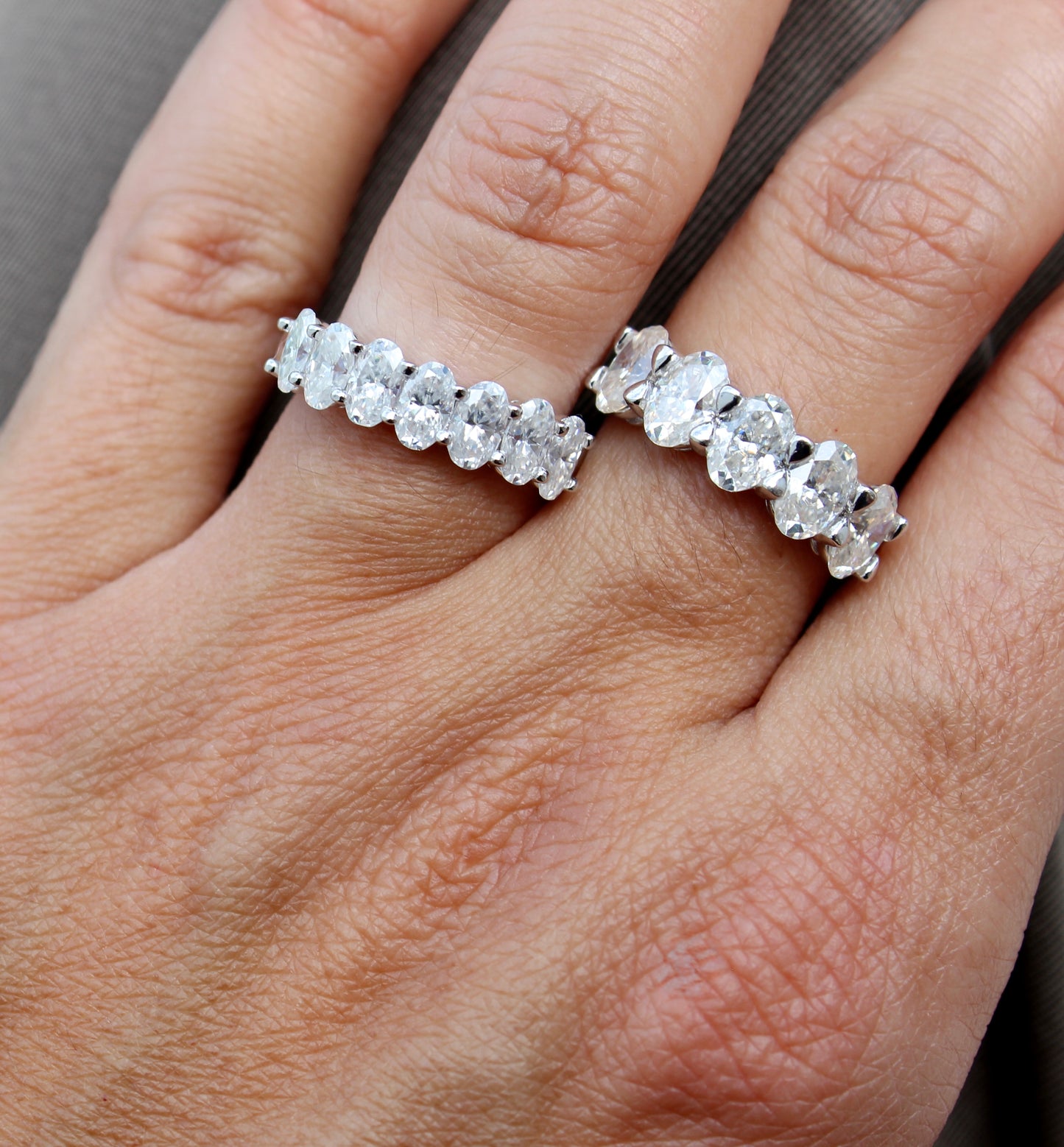 Oval Cut Half Eternity Ring