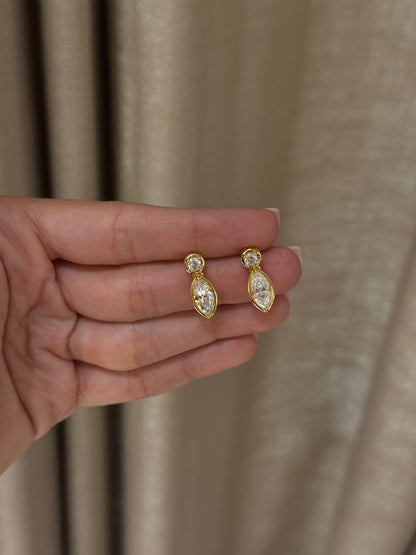 Marquise Drop Golden Earrings