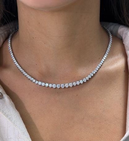 Riviera 3-Prong Graduated Tennis Necklace