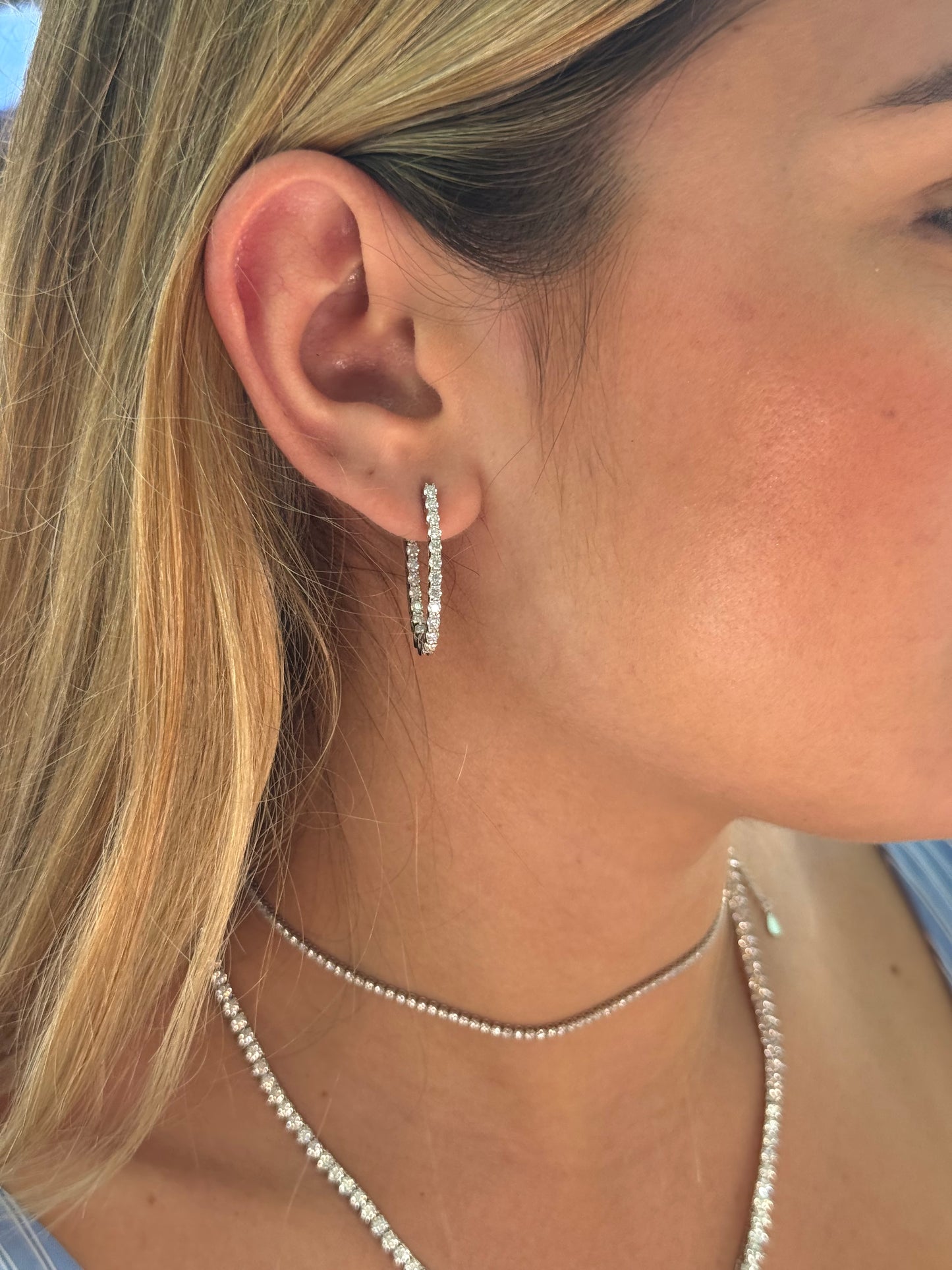 Elongated Oval Inside-Out Hoops