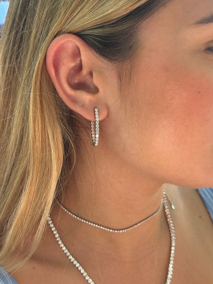Elongated Oval Inside-Out Hoops Earrings
