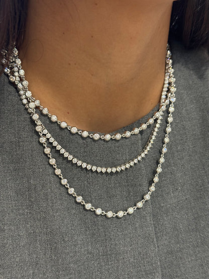 Bezel Tennis Chain Necklace