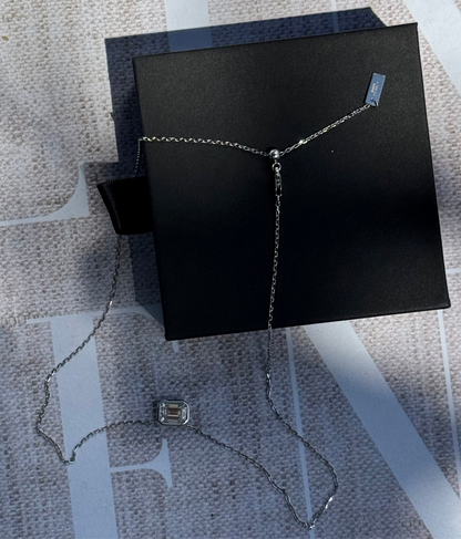 Emerald Bezel Solitaire Necklace