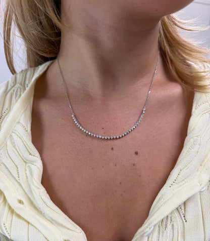 Three-Prong Half Tennis Necklace