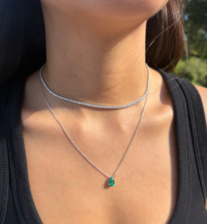 Pear Cut Emerald Necklace Pendant