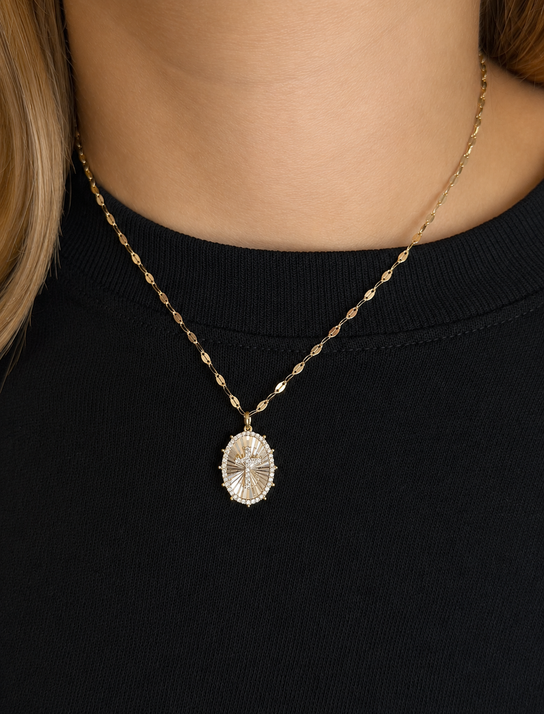 Radiant Cross Medallion Necklace