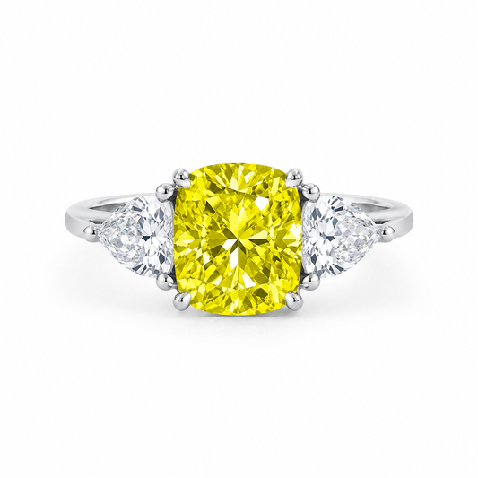 Canary Yellow Three-Stone Ring