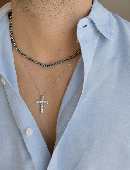 3mm  Black tennis Necklace