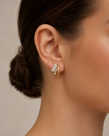 Multicut Hoop Earrings