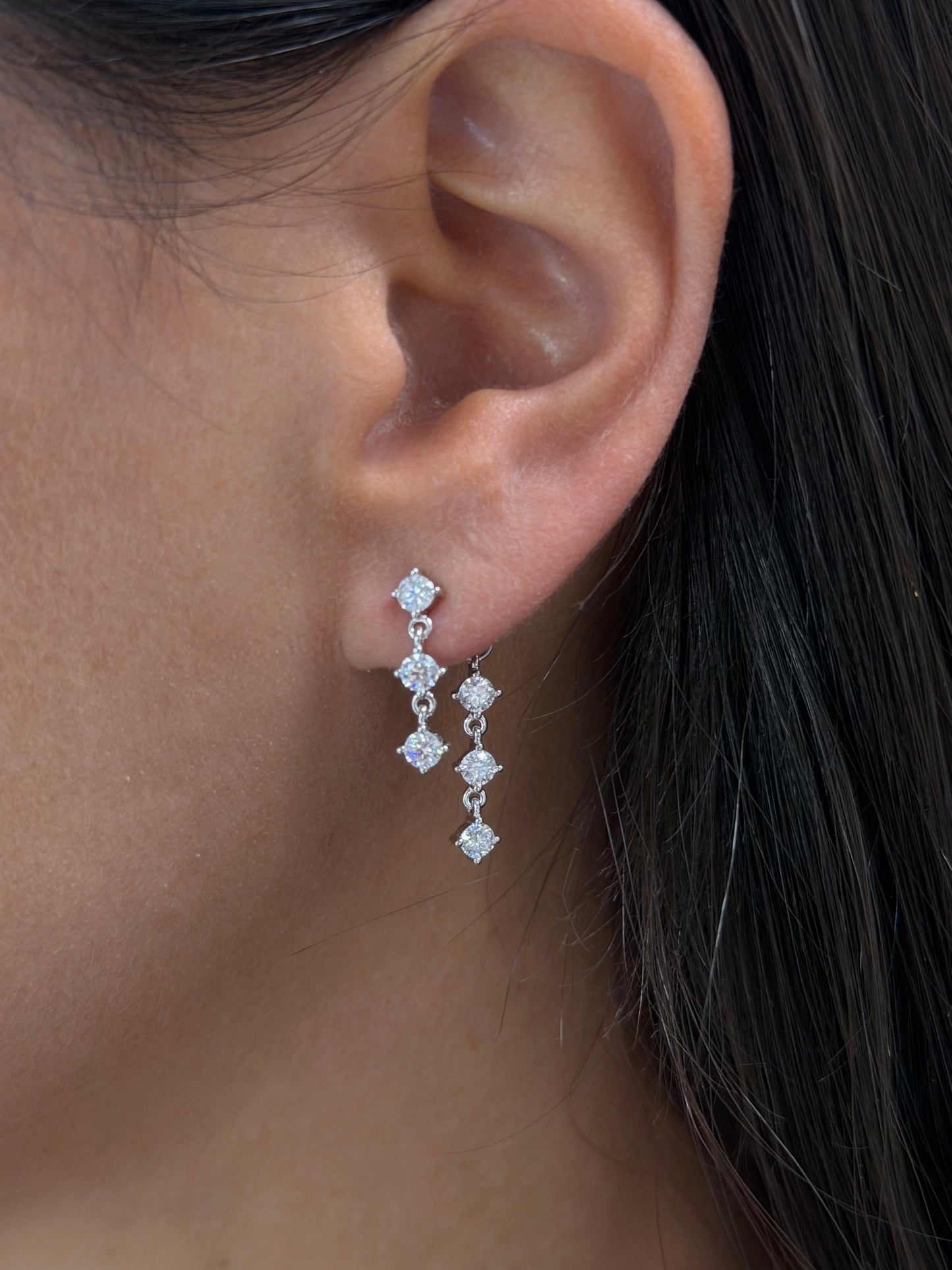 Drop chain earrings