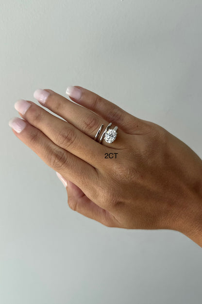 Oval Cut Spiral Ring - Pinky Ring