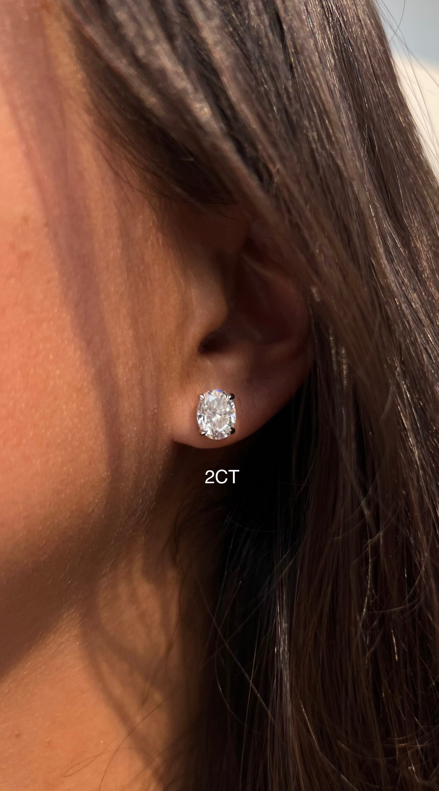 Oval Cut Solitaire Stud Earrings