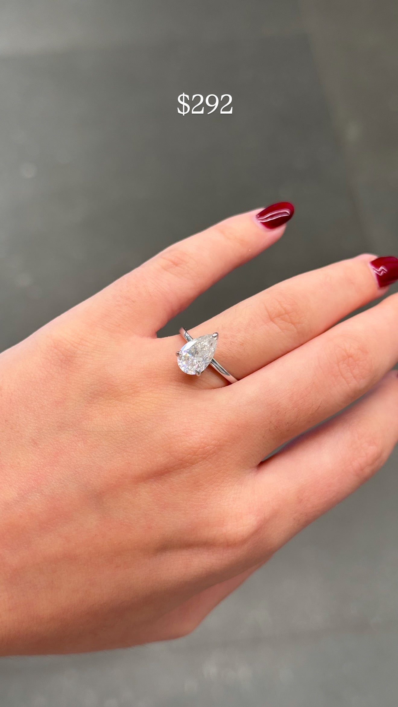 3ct Pear Solitaire Engagement Ring