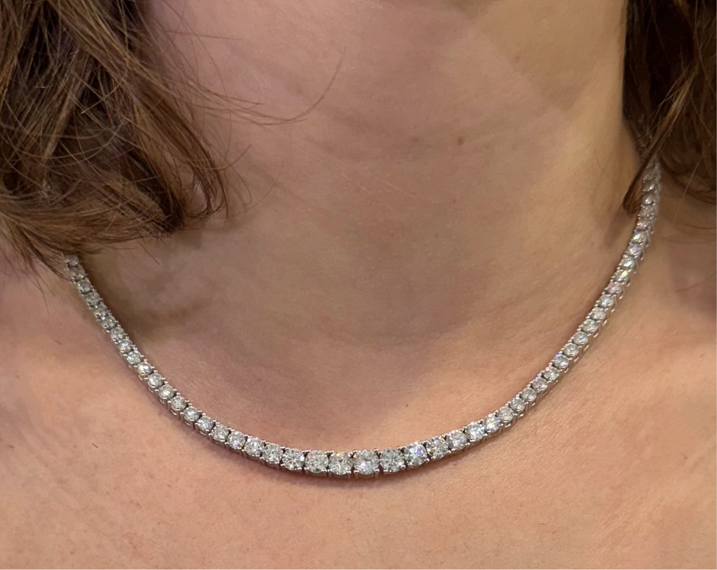 Riviera 4 Prong  Graduated Tennis Necklace