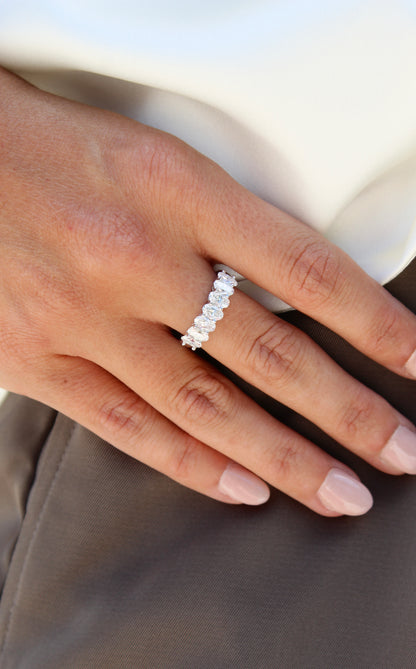 Oval Cut Half Eternity Ring